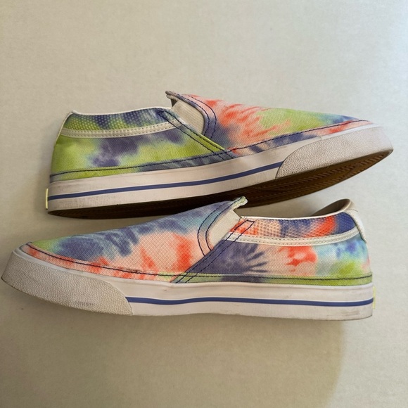 Nike Size 9.5 Court Legacy Green Purple Orange Tie Dye Women’s Slip On Sneakers - Picture 3 of 8